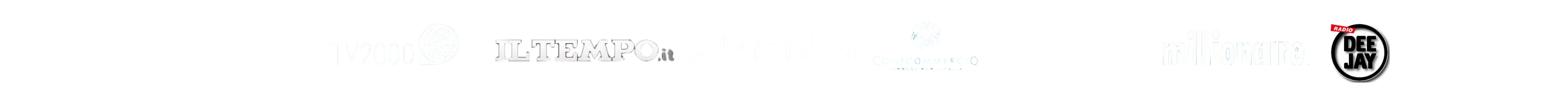 TV2000 · IL TEMPO · la Repubblica · Confcommercio · Corriere della Sera · Millionaire · Radio DeeJay